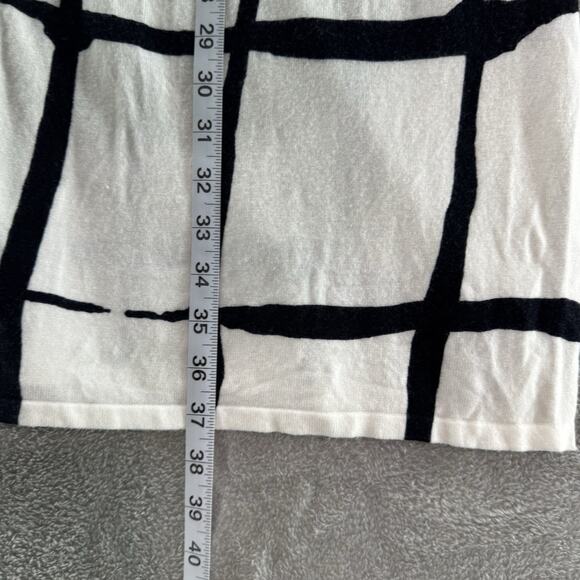 Chicos Cardigan Women 3 XL/16 White Black Abstract Long Open Front Long Sleeve - Picture 9 of 13